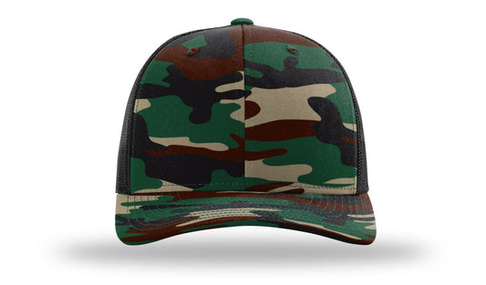 Trucker R112- Green Camo / Black