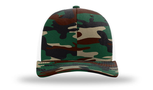 Trucker R112- Green Camo / White